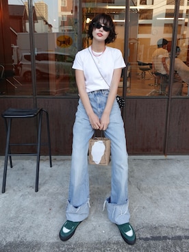「ZARA（ザラ）のアイテム」を使った、mizota yayoiさん（レディース・162cm）の夏コーディネート