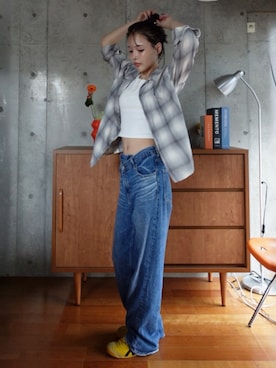 「Onitsuka Tiger（オニツカタイガー）のアイテム」を使った、mizota yayoiさん（レディース・163cm）の夏コーディネート