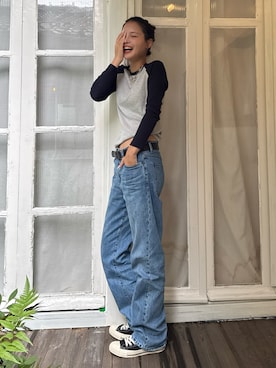 「CONVERSE ALL STAR（コンバースオールスター）のアイテム」を使った、mizota yayoiさん（レディース・163cm）の秋コーディネート