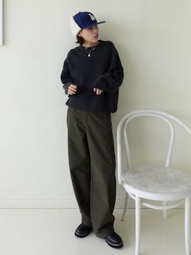 「アイテム（帽子）」を使った、mizota yayoiさん（レディース・162cm）の秋コーディネート
