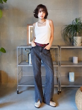 「niko and...（ニコアンド）のアイテム」を使った、mizota yayoiさん（レディース・162cm）の夏コーディネート
