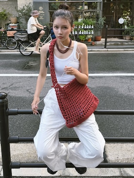 「SALOMON（サロモン）のアイテム」を使った、mizota yayoiさん（レディース・163cm）の夏コーディネート