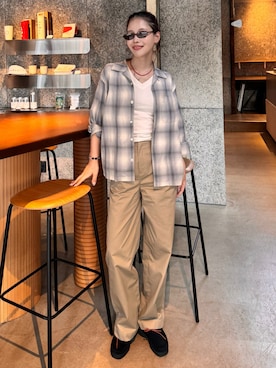 「1chaku.（イッチャク）のアイテム」を使った、mizota yayoiさん（レディース・163cm）の夏コーディネート
