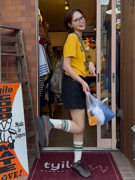 「アイテム（Tシャツ/カットソー）」を使った、mizota yayoiさん（レディース・162cm）の夏コーディネート