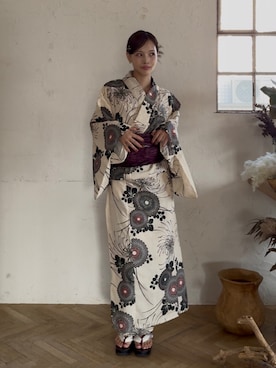 「アイテム（和装小物）」を使った、mizota yayoiさん（レディース・162cm）の夏コーディネート