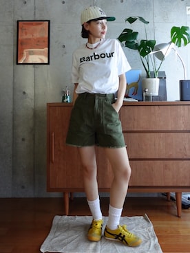 「アイテム（トップス）」を使った、mizota yayoiさん（レディース・162cm）の夏コーディネート