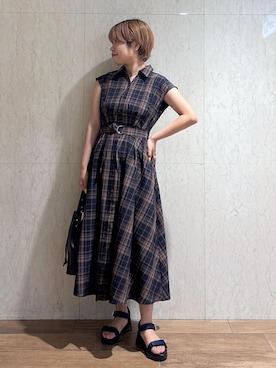 「秋コーデ」｜「アイテム（ワンピース/ドレス）」を使った、ponnuさん（レディース・154cm）の夏コーディネート