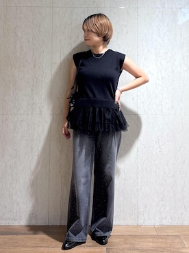 「アイテム（折りたたみ傘）」を使った、ponnuさん（レディース・154cm）の秋コーディネート