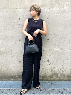 「ワンハンドル」｜「アイテム（パンツ）」を使った、ponnuさん（レディース・154cm）の夏コーディネート