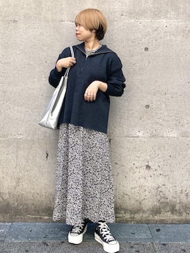 「CONVERSE（コンバース）の【WEB限定】【CONVERSE/コンバース】オールスター リフテッド HI（スニーカー）」を使った、ponnuさん（レディース・154cm）の春コーディネート