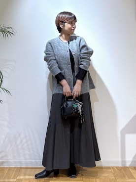 「ROPE' PICNIC（ロペピクニック）のフィブリルマーメイドフレアスカート（スカート）」を使った、ponnuさん（レディース・154cm・20代）の秋コーディネート