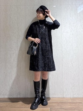 「アイテム（ジャンパースカート）」を使った、ponnuさん（レディース・154cm）の秋コーディネート