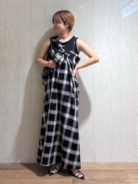 「アイテム（タンクトップ）」を使った、ponnuさん（レディース・154cm）の夏コーディネート