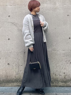 「プリーツワンピ」｜ponnuさん（レディース・154cm）の冬コーディネート