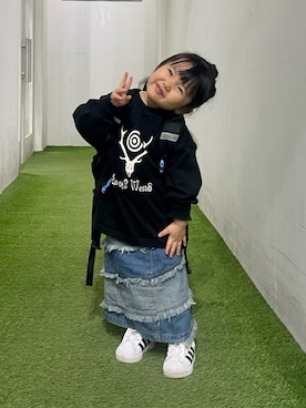 「THE NORTH FACE（ザノースフェイス）のアイテム」を使った、mahitenさん（キッズ・90cm）の春コーディネート