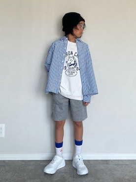 「GU（ジーユー）のアイテム（パンツ）」を使った、mahitenさん（キッズ・134cm）の春コーディネート