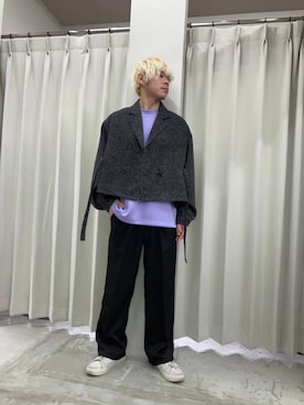 「アイテム（セットアップ）」を使った、もりたさん（メンズ・168cm）の秋コーディネート