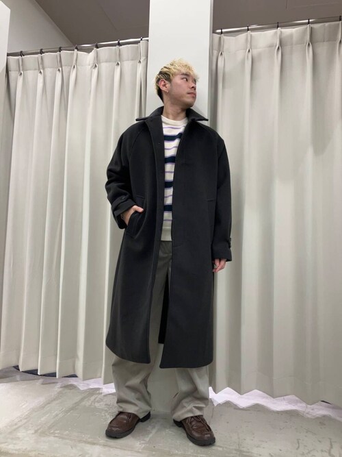 22aw 良品■23区■ウールブレンド バスクボーダー サイドボタン ニット M 洗える】ウール パネルボーダー ニット（KRWWSW0650） | 23