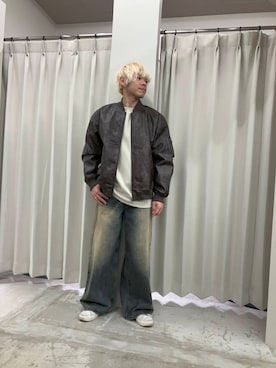 「アイテム（MA-1）」を使った、もりたさん（メンズ・168cm）の秋コーディネート