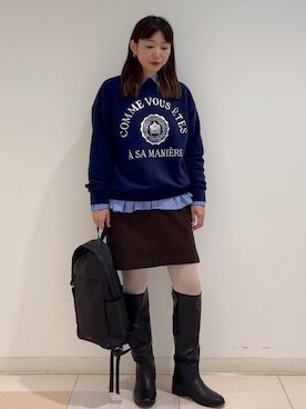「アイテム（スウェット）」を使った、EZ さん（レディース・162cm・30代）の秋コーディネート