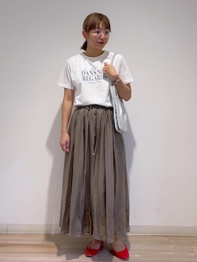 「アイテム（バレエシューズ）」を使った、EZ さん（レディース・162cm）の夏コーディネート