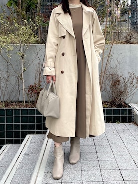 「アイテム（トレンチコート）」を使った、Nuuさん（レディース・158cm・20代）の春コーディネート