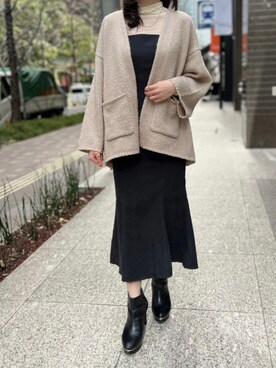 「JUNOAH」｜「アイテム（アクセサリー）」を使った、Nuuさん（レディース・158cm）の冬コーディネート