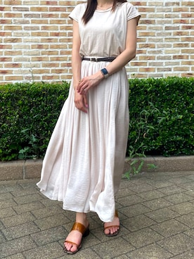 「CENE（セネ）の【CENE】セネ/ ビッククロスリング（リング）」を使った、Nuuさん（レディース・158cm）の夏コーディネート