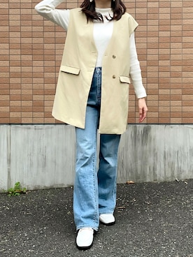 「SHEL’TTER（シェルター）のアイテム」を使った、Nuuさん（レディース・158cm）の春コーディネート