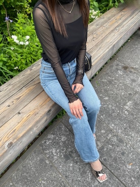 「フレアデニム」｜Nuuさん（レディース・158cm）の夏コーディネート