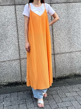 「みんなの白Tフェス」｜「アイテム（ワンピース/ドレス）」を使った、Nuuさん（レディース・158cm）の夏コーディネート