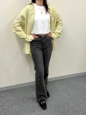 「フレアデニム」｜Nuuさん（レディース・158cm）の春コーディネート