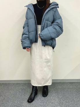 「CENE」｜「アイテム（ダウンジャケット/コート）」を使った、Nuuさん（レディース・158cm）の冬コーディネート