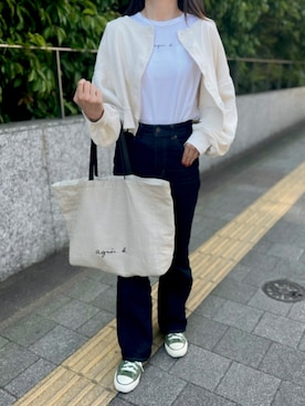 「agnesb」｜「アイテム（アクセサリー）」を使った、Nuuさん（レディース・158cm）の春コーディネート