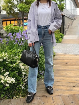 「フレアデニム」｜Nuuさん（レディース・158cm）の夏コーディネート