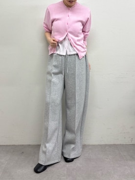 「Omekashi（オメカシ）のポンチイージーパンツ（その他パンツ、グレー系）」を使った、Sayakaさん（レディース・161cm）の春コーディネート