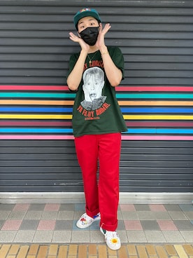 「RIPNDIP（リップンディップ）のアイテム（帽子）」を使った、TAIYOさん（メンズ・174cm）の秋コーディネート