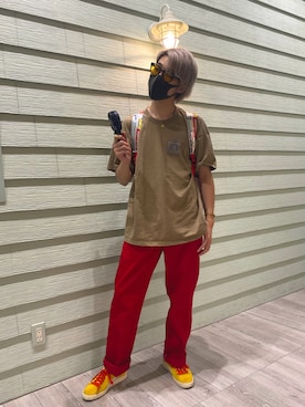 「アイテム（バックパック/リュック、シルバー系）」を使った、TAIYOさん（メンズ・174cm）の夏コーディネート