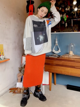「YEAH RIGHT!!（イェーライト）のアイテム」を使った、douzeさん（レディース・164cm）の冬コーディネート