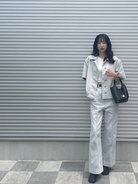 「MM6 Maison Margiela（ｴﾑｴﾑｼｯｸｽ ﾒｿﾞﾝ ﾏﾙｼﾞｪﾗ）のアイテム（ジャケット/アウター）」を使った、enaさん（レディース・162cm）の夏コーディネート