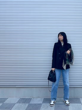 「MM6 Maison Margiela（ｴﾑｴﾑｼｯｸｽ ﾒｿﾞﾝ ﾏﾙｼﾞｪﾗ）のアイテム（テーラードジャケット）」を使った、enaさん（レディース・162cm）の冬コーディネート