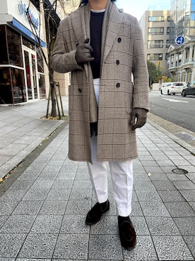 「アイテム（マフラー）」を使った、安藤直輝さん（メンズ・168cm・20代）の秋コーディネート