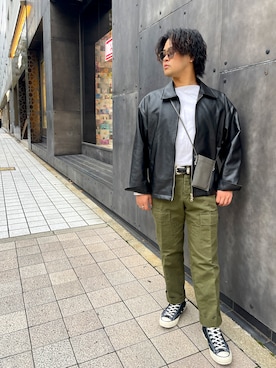 「SAINT JAMES（セントジェームス）のアイテム」を使った、安藤直輝さん（メンズ・168cm）の秋コーディネート