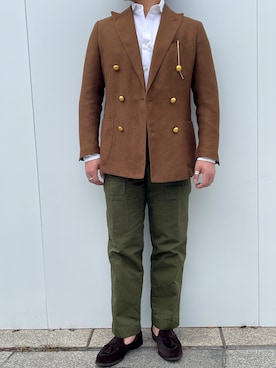 「アイテム（テーラードジャケット）」を使った、安藤直輝さん（メンズ・168cm・20代）の秋コーディネート