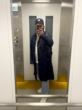 「アイテム（ステンカラーコート）」を使った、安藤直輝さん（メンズ・168cm）の秋コーディネート