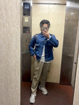 「MIZUNO（ミズノ　）のアイテム」を使った、安藤直輝さん（メンズ・168cm）の秋コーディネート