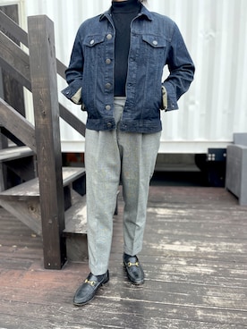 「アイテム（デニムジャケット）」を使った、安藤直輝さん（メンズ・168cm・20代）の秋コーディネート