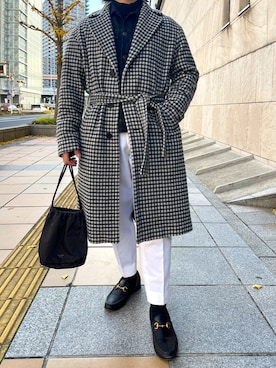 「GUCCI（グッチ）のアイテム」を使った、安藤直輝さん（メンズ・168cm）の冬コーディネート