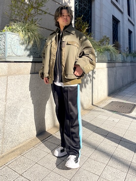 「アイテム（MA-1）」を使った、安藤直輝さん（メンズ・168cm）の秋コーディネート