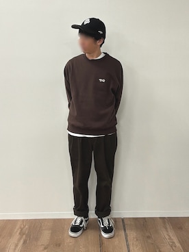 「アイテム（スウェット）」を使った、sasaさん（メンズ・162cm）の秋コーディネート
